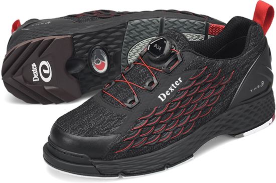 Picture of Dexter Mens THE C9 Knit BOA Black Red Wide Bowling Shoes
