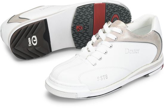 Picture of Dexter Women's SST 8 Pro White Champagne Wide Bowling Shoes