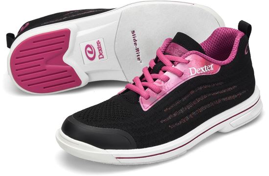 Picture of Dexter Women's DexLite Knit Black Pink Bowling Shoes